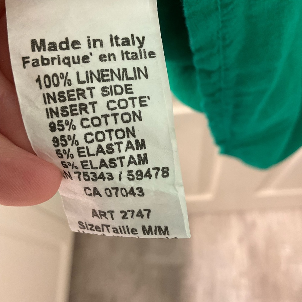 Women’s Sleeveless Linen Italian Green Dress - Picture 4 of 5